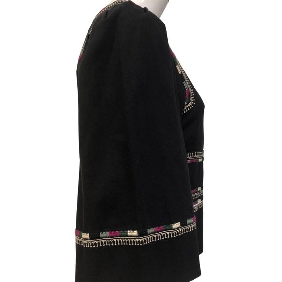 ISABEL MARANT $945 "Siloe" Runway Embroidered Cotton Top Blouse 40 US 6 8 Black - Picture 9 of 13